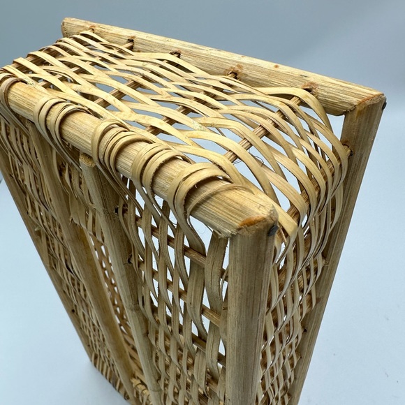 Vintage Wicker Tissue Box Cover Boho - Picture 4 of 8